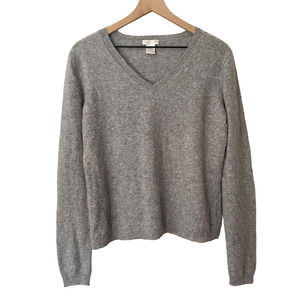 Worthington 100% Cashmere V Neck Sweater Gray XL